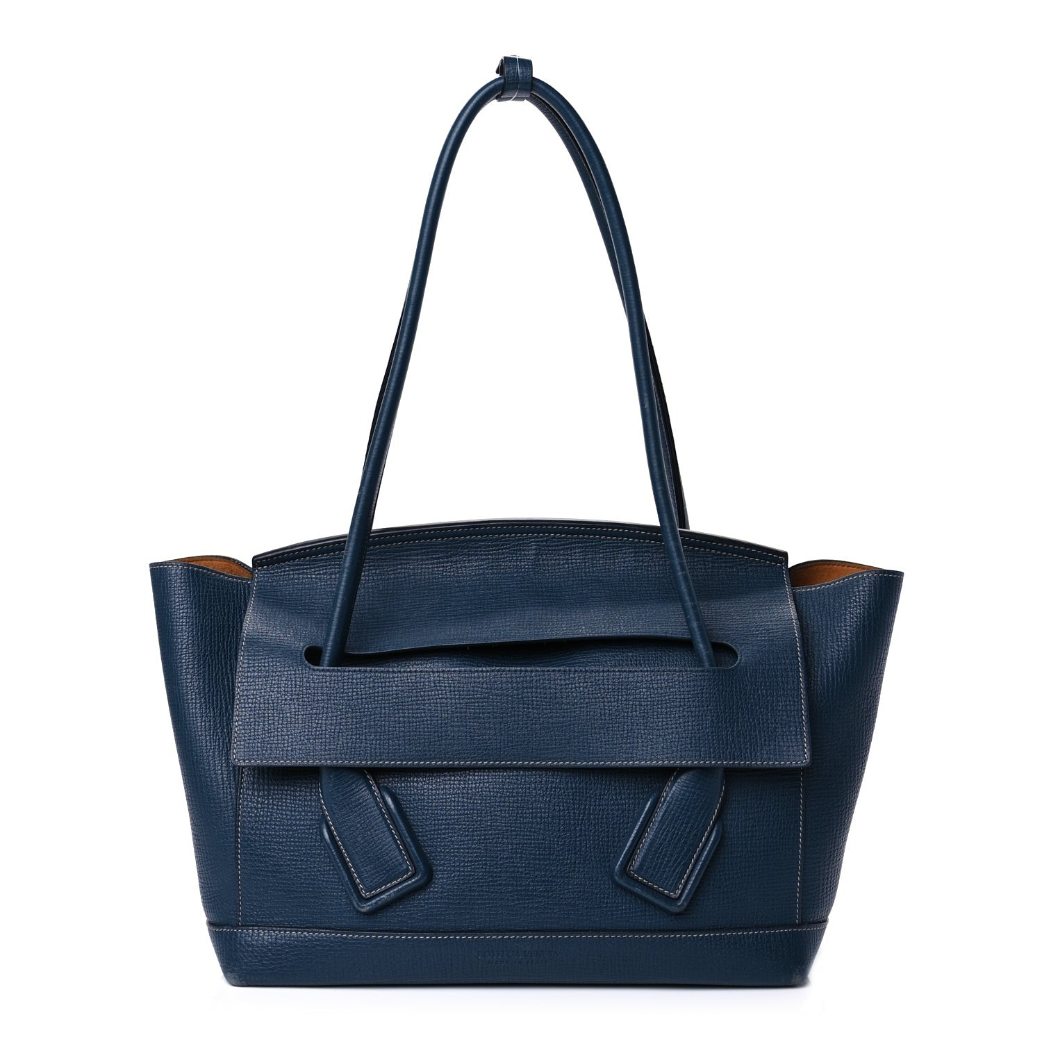Bottega Veneta Grainy Calfskin Small Arco Dark Blue 1 of 11
