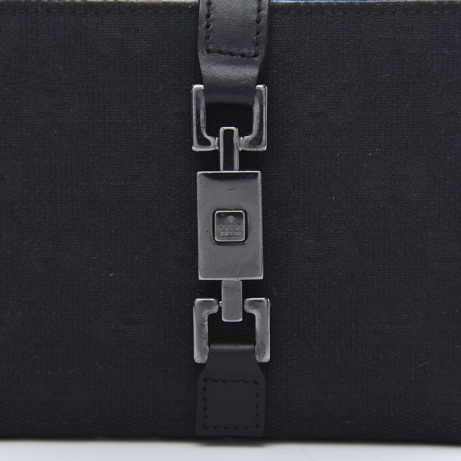 Gucci Monogram Piston Lock Compact Wallet Black 10 of 11