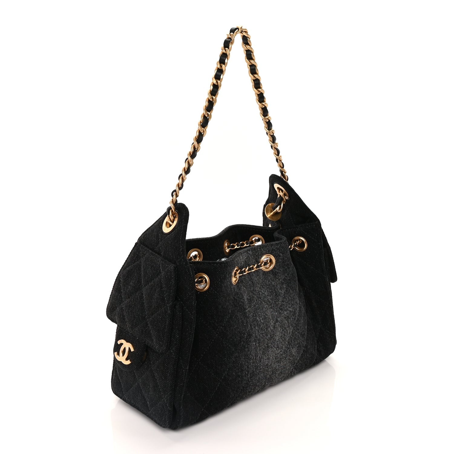 Chanel Washed Denim Quilted Mini  25 Handbag  Black 2 of 8