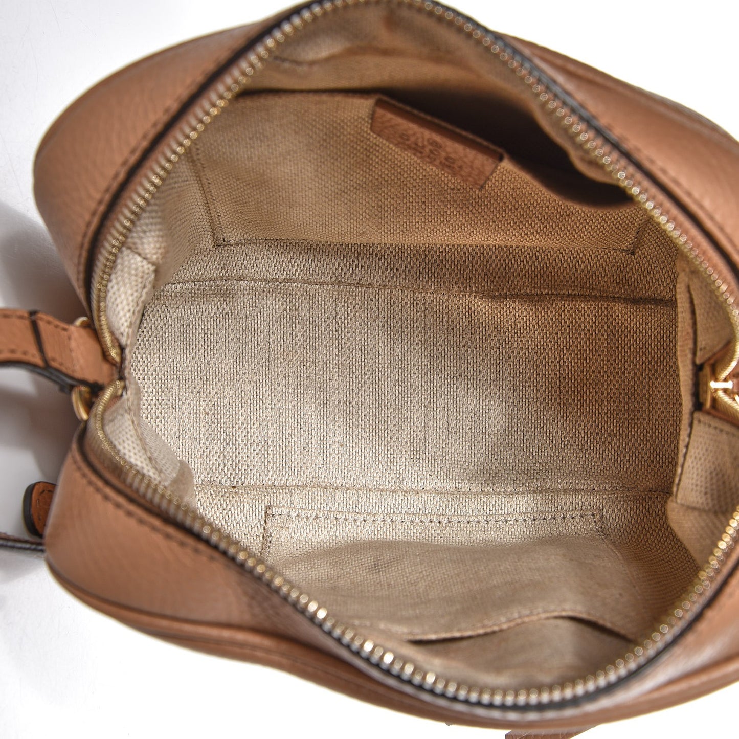 Pebbled Calfskin Small Soho Disco Bag Camelia