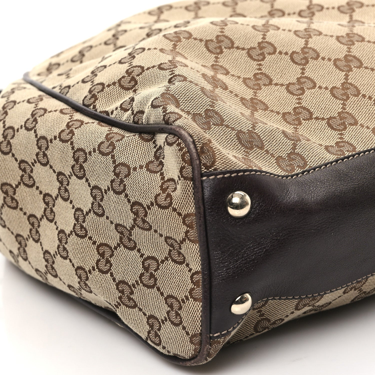 Gucci Monogram Peggy Braided Tote Dark Brown 9 of 10