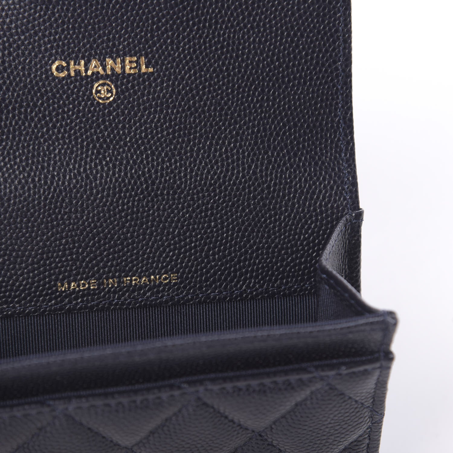 Chanel Caviar Quilted Flap Card Holder Wallet Navy Blue 8 of 12