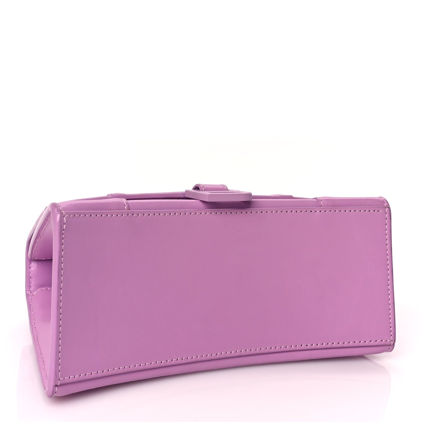 Shiny Box Calfskin Tonal B Small Hourglass Top Handle Bag Lilac