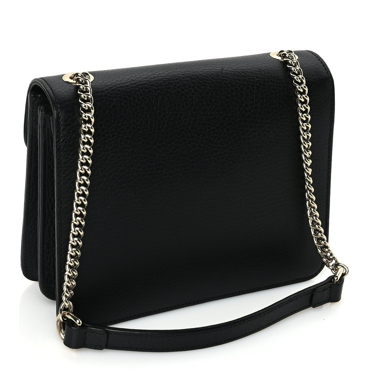 Gucci Dollar Calfskin Small Interlocking G Shoulder Bag Black 2 of 8