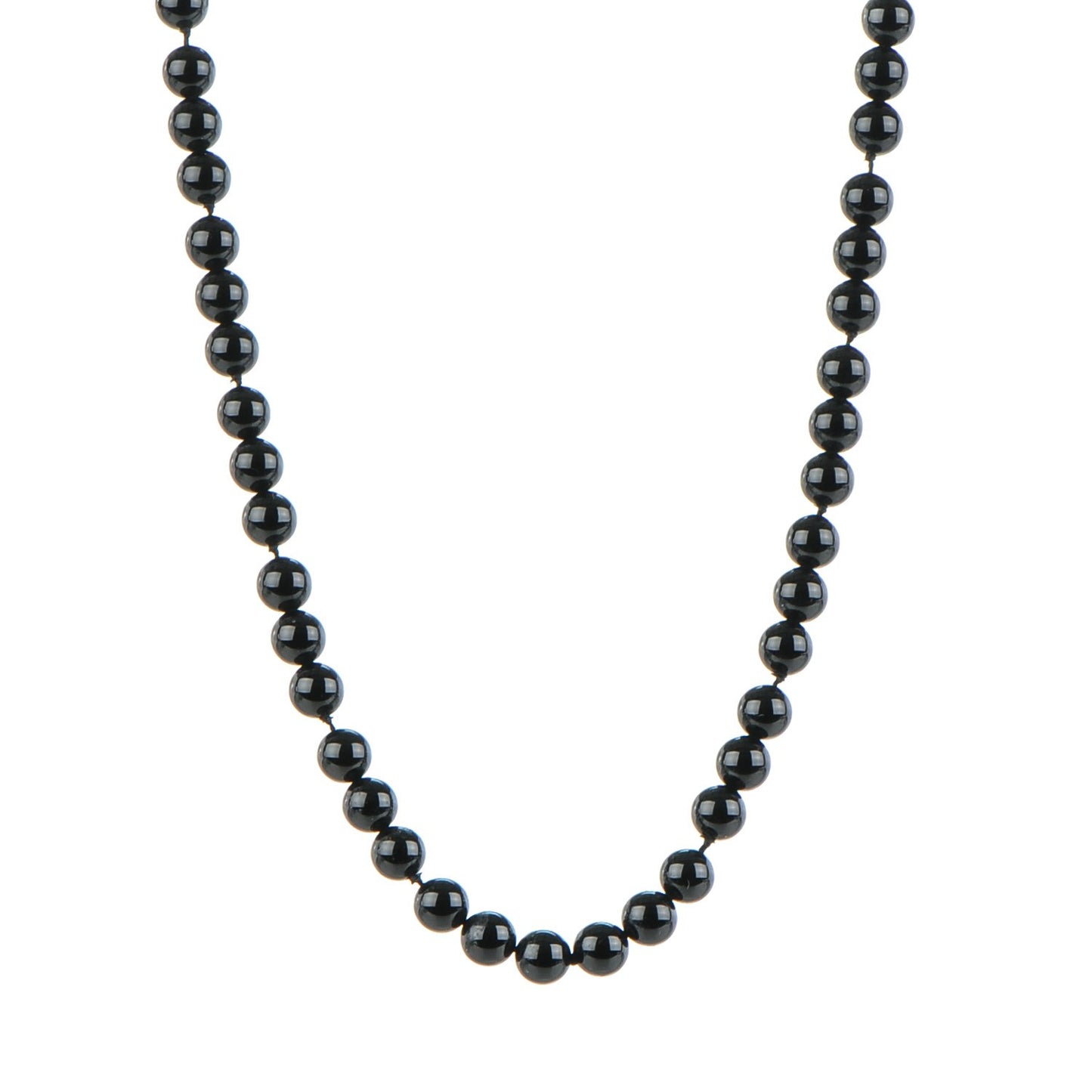 Sterling Silver Black Onyx Bead Toggle Necklace