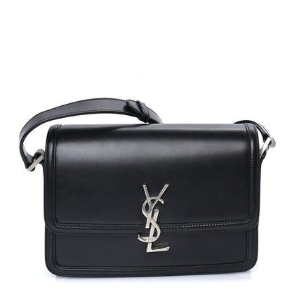 Saint Laurent Box Calfskin Monogram Medium Solferino Satchel  Black 1 of 7