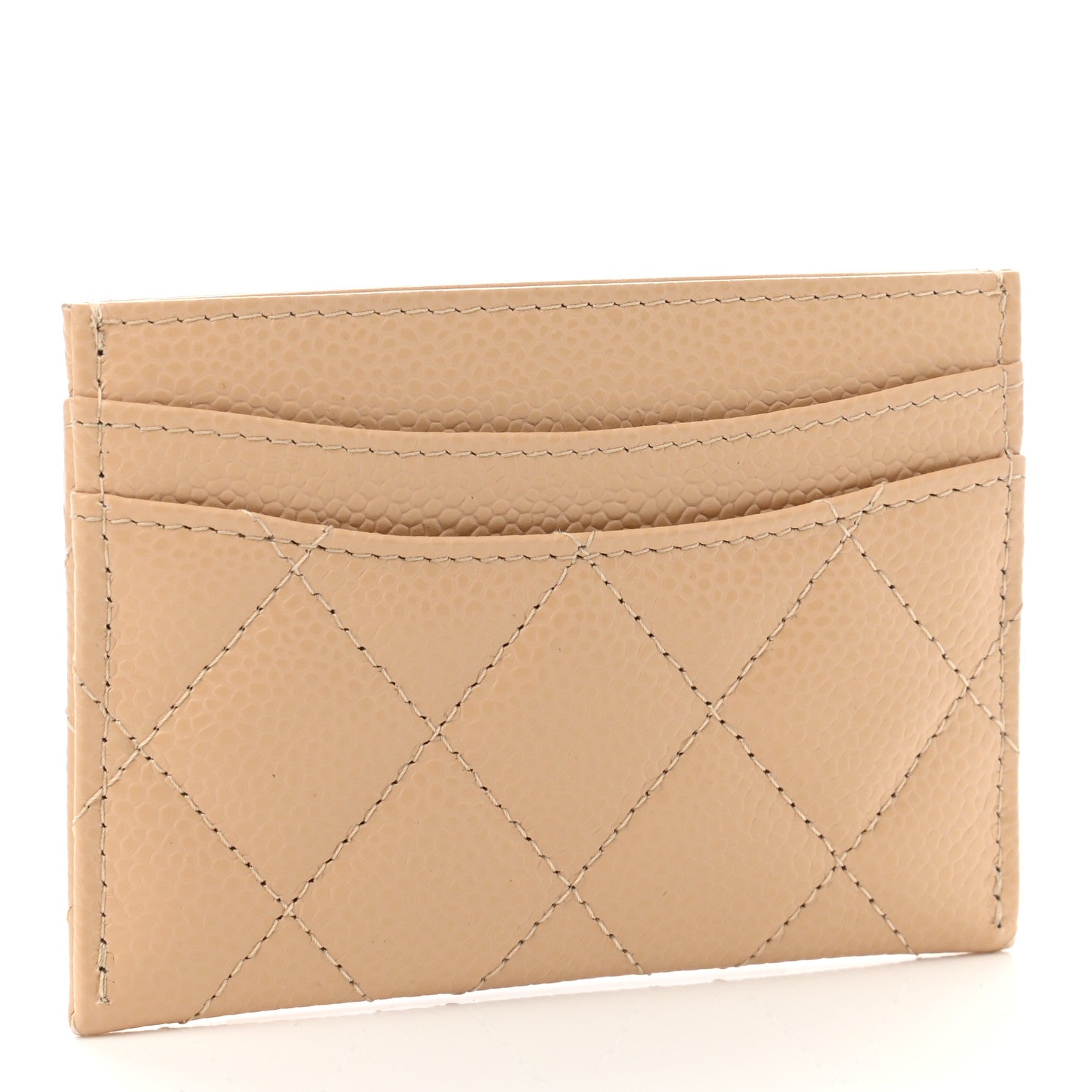 Chanel Caviar Quilted Card Holder Beige 3 of 9