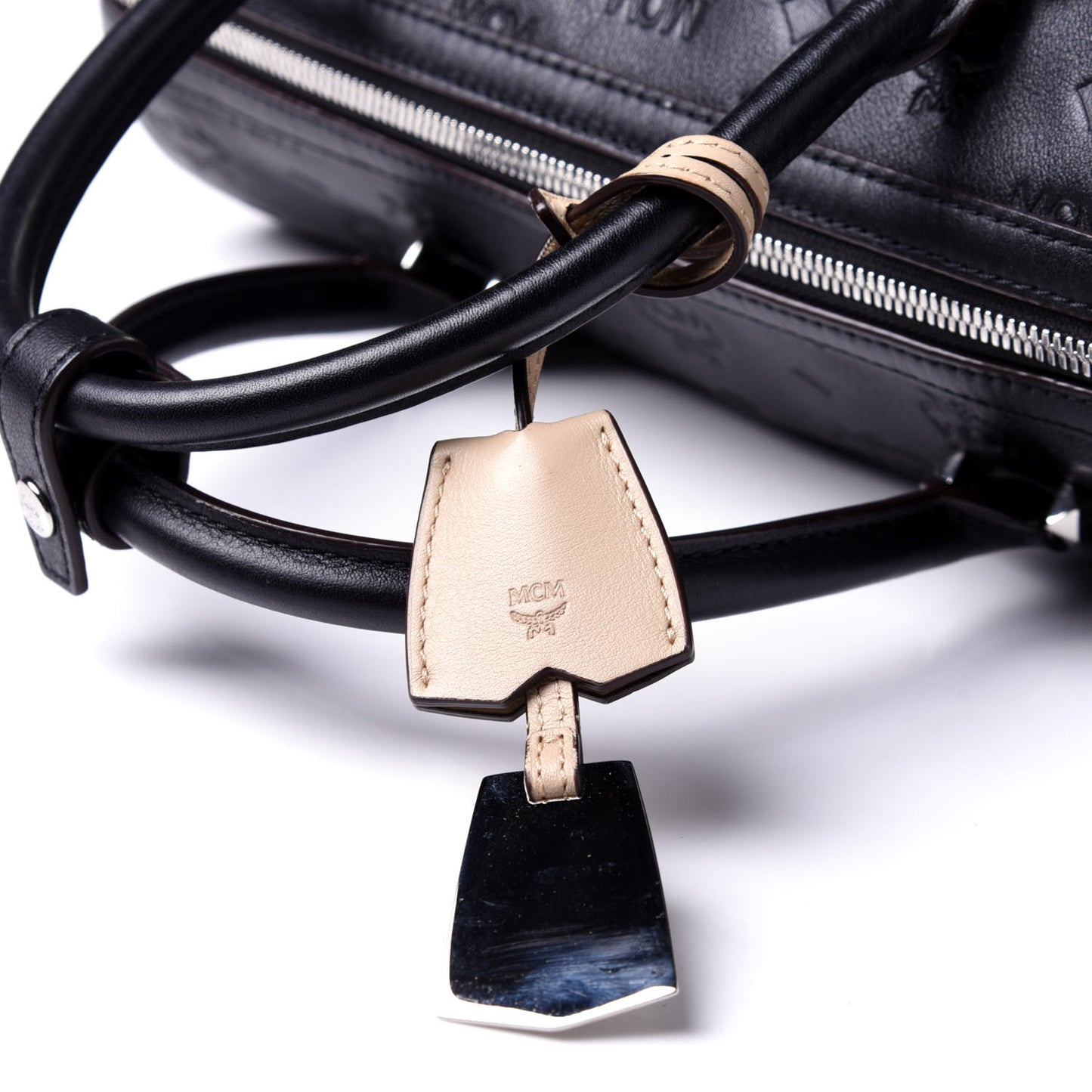 Calfskin Ottomar Monogram Essential Boston Bag Black