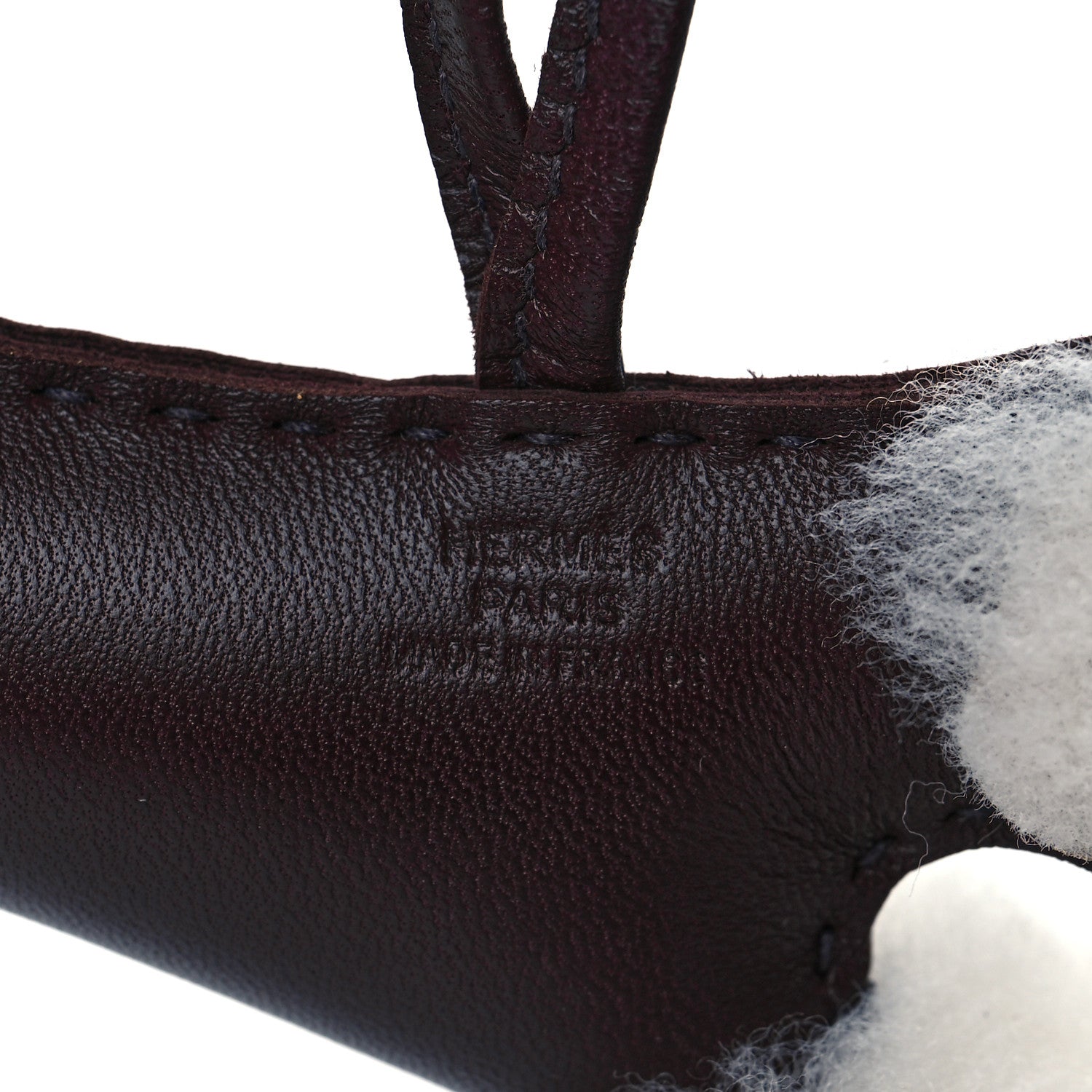 Hermes Milo Lambskin Shearling Budy Charm Chocolate 4 of 5