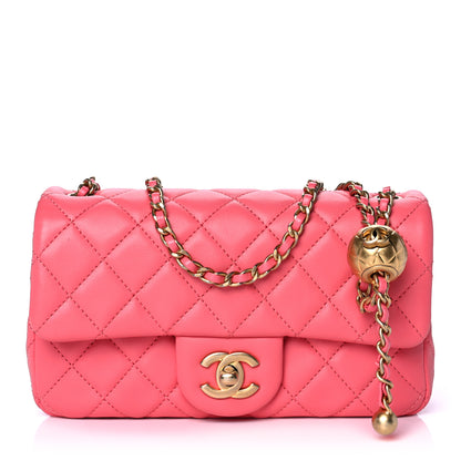 Chanel Lambskin Quilted Mini Rectangular Pearl Crush Flap Pink 1 of 19