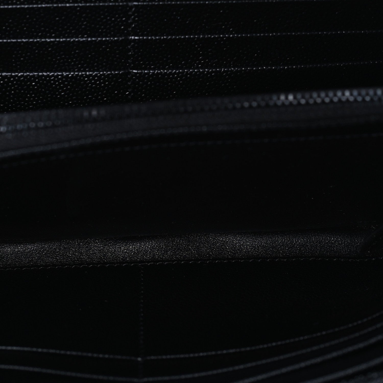 Saint Laurent Grain De Poudre Matelasse Chevron Monogram Flap Wallet Black 6 of 7