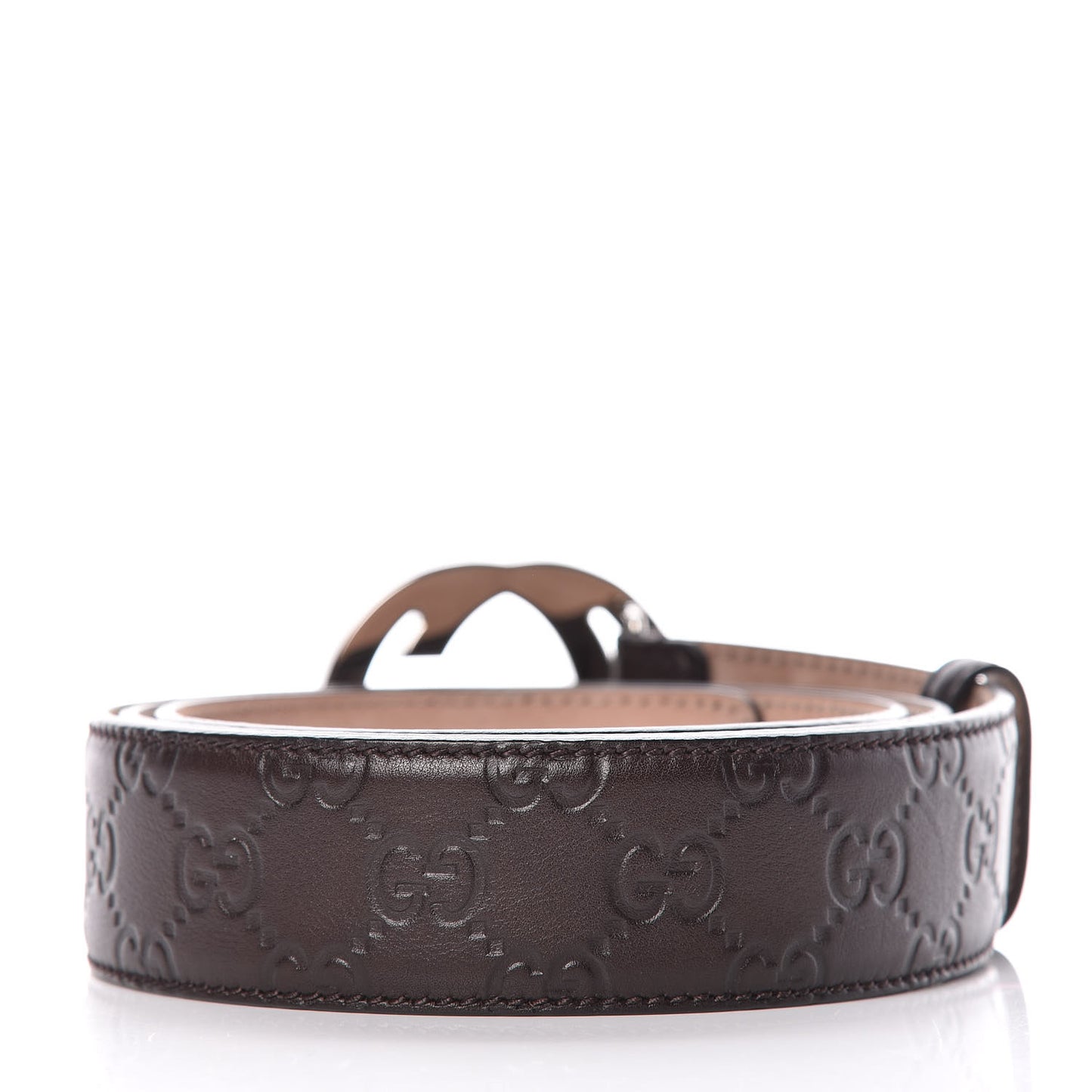 Guccissima Interlocking G Belt 110 44 Dark Brown