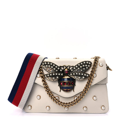Gucci Nappa Pearl Studded Mini Queen Margaret Broadway Shoulder Bag  Mystic White 1 of 7