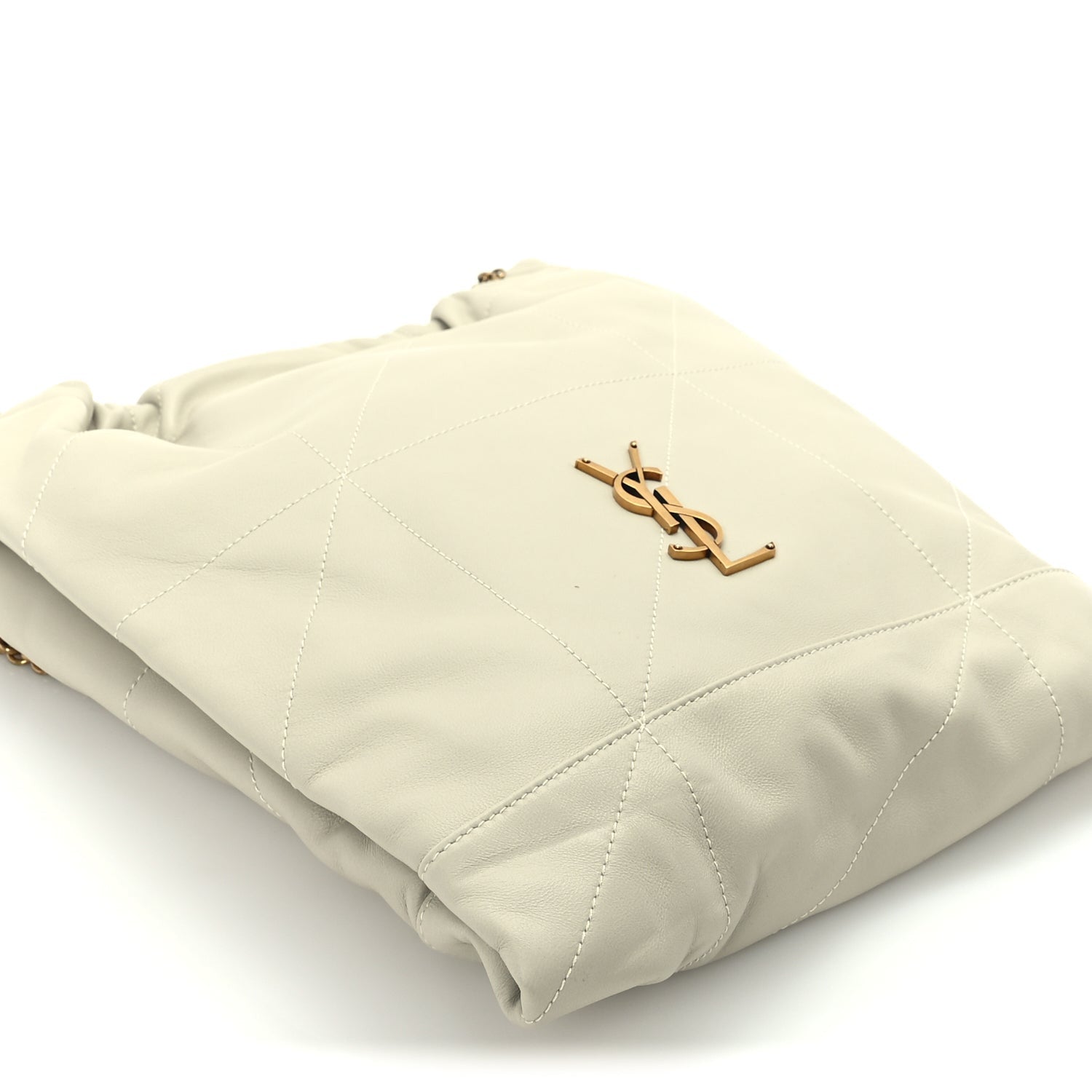 Saint Laurent Lambskin Matelasse Monogram Medium Jamie 4.3 Pochon  Blanc Vintage 7 of 8