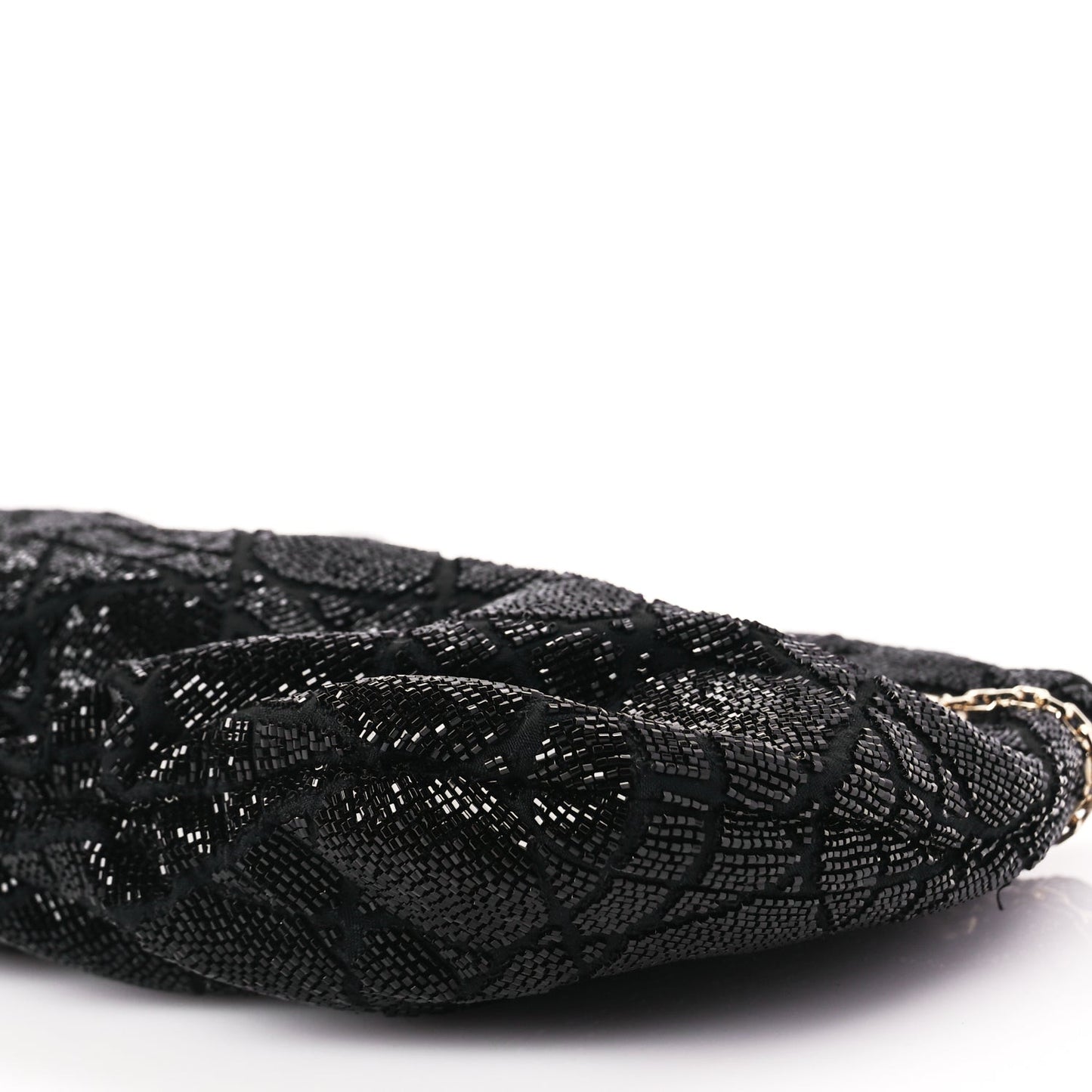Embroidered Beaded Dream Bucket Bag  Black