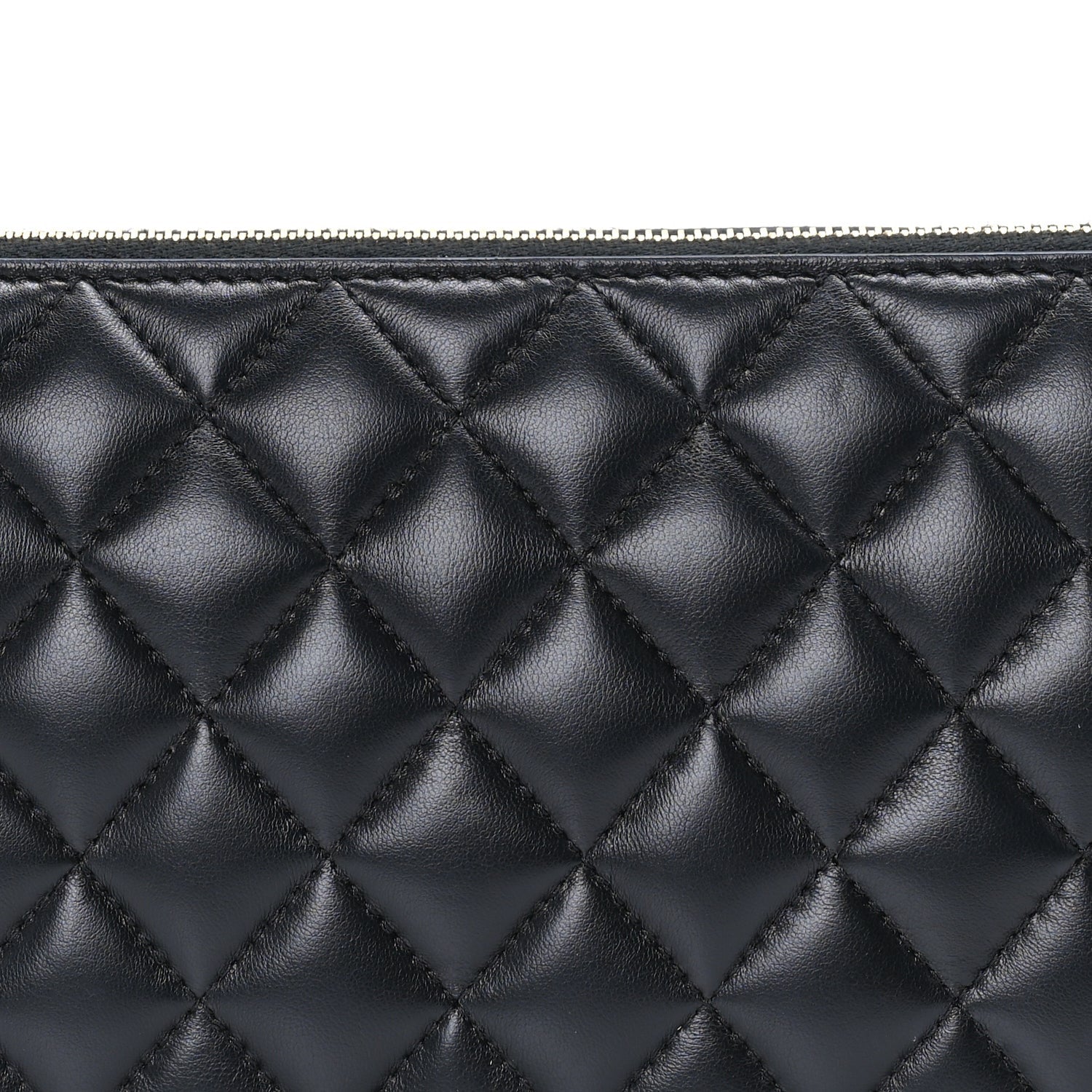 Chanel Lambskin Quilted Small Zipped Pouch  Black 2 of 7
