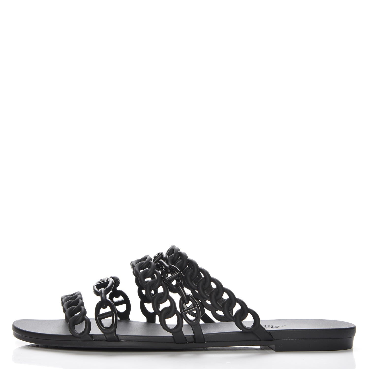 Hermes Rubber Chaine d'Ancre Nude Sandals 39 Black 1 of 8