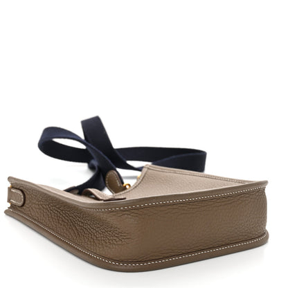 Hermes Taurillon Clemence Amazone Evelyne TPM Etoupe Bleu Indigo 4 of 7
