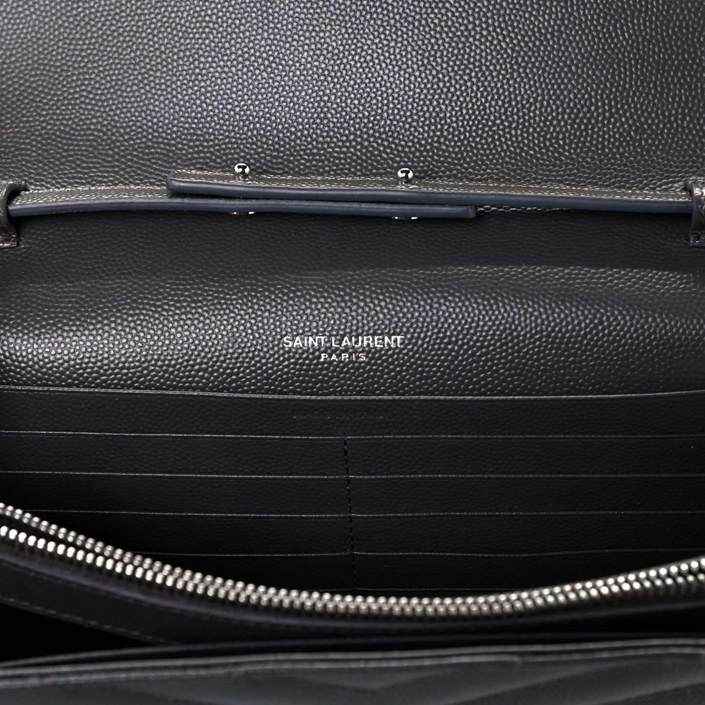 Grain De Poudre Matelasse Chevron Monogram Chain Wallet Coal