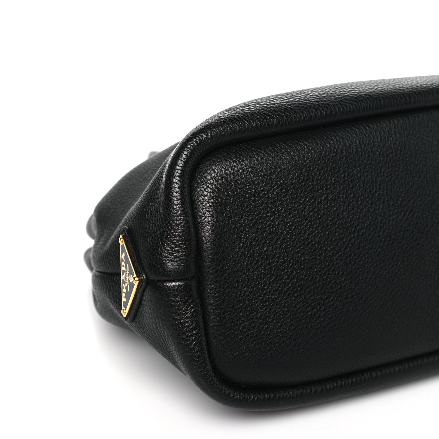 Vitello Daino Soft Perforated Logo Tote Black