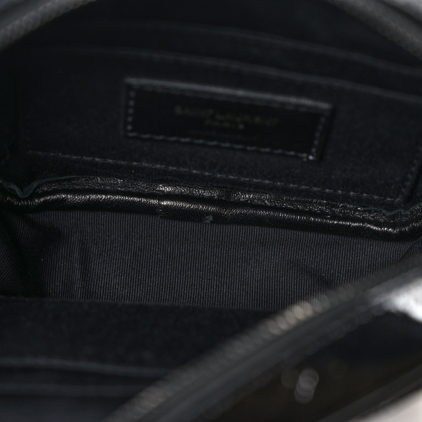 Sequin Patent Monogram Blogger Bag Black