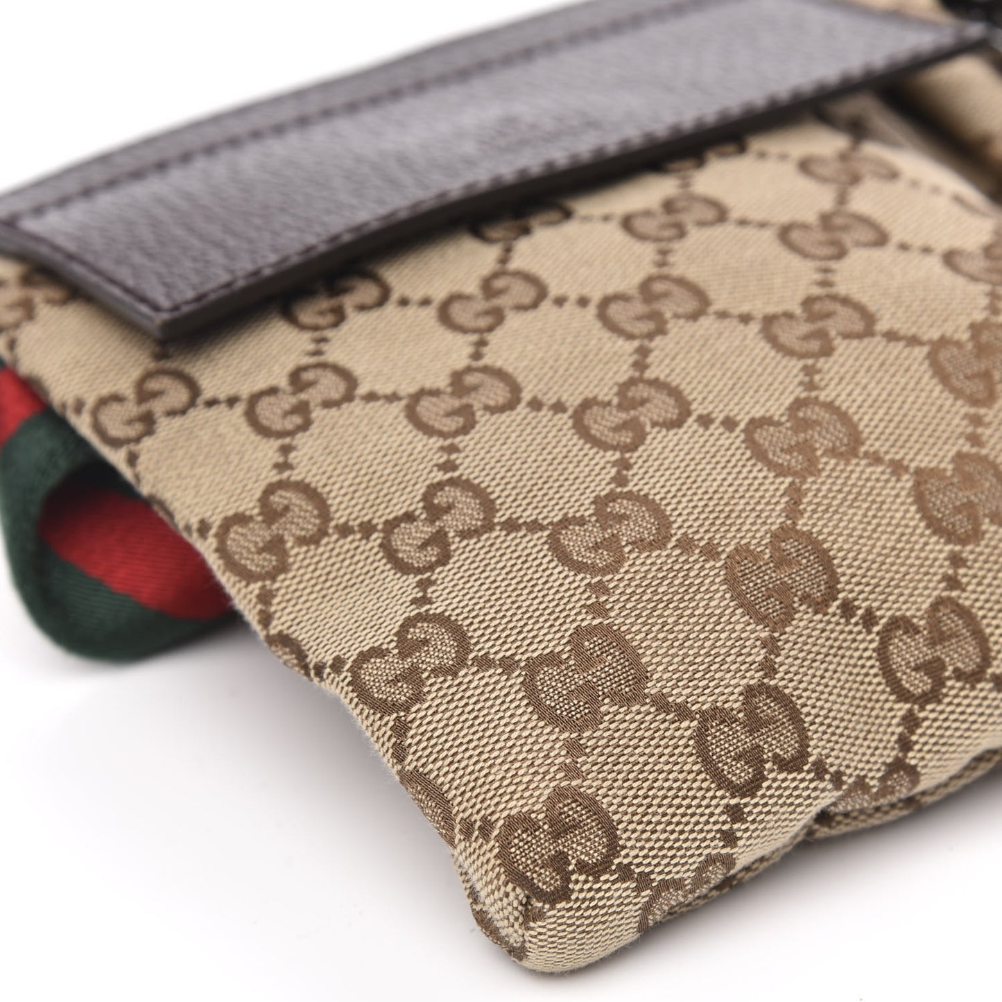 GG Monogram Double Pocket Belt Bag Dark Brown