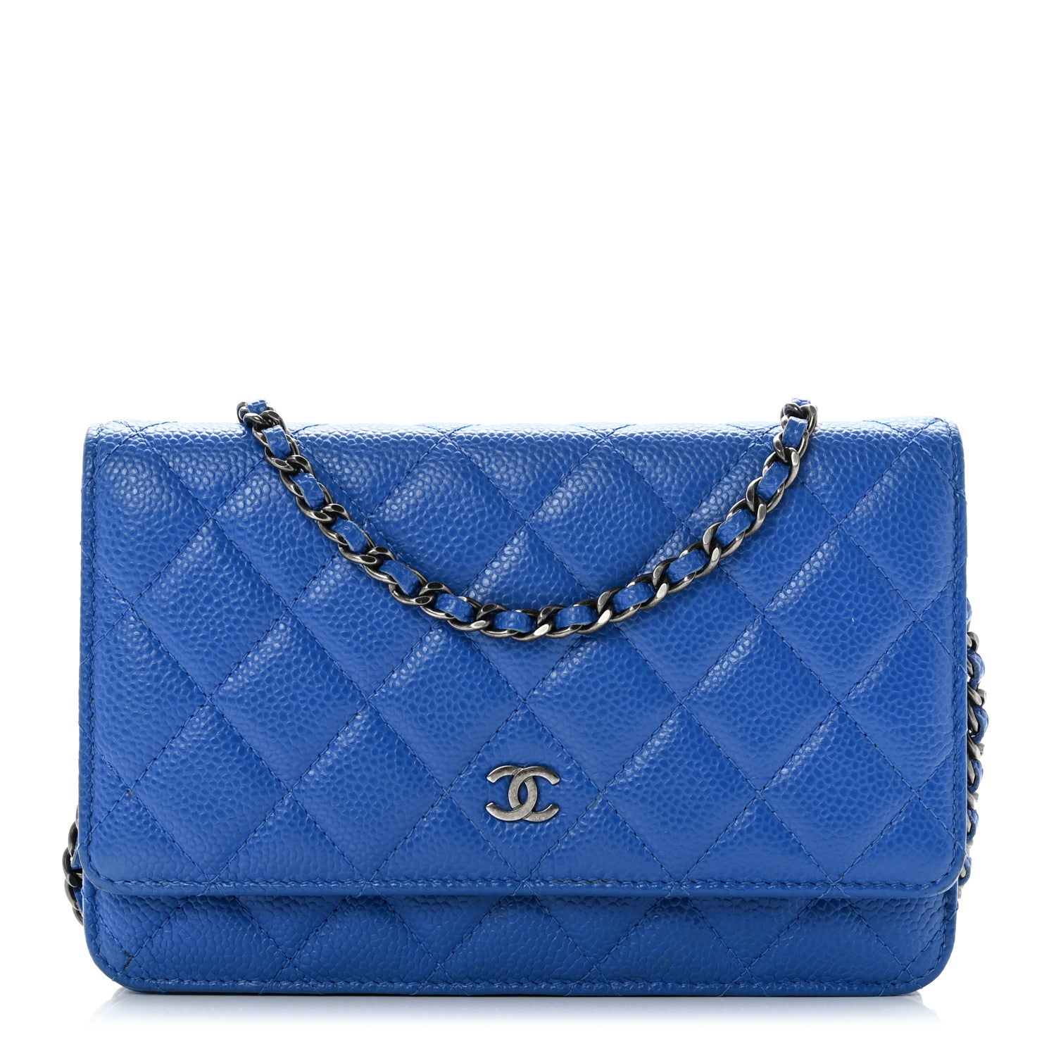 Chanel Caviar Quilted Wallet On Chain WOC Blue 1 of 12
