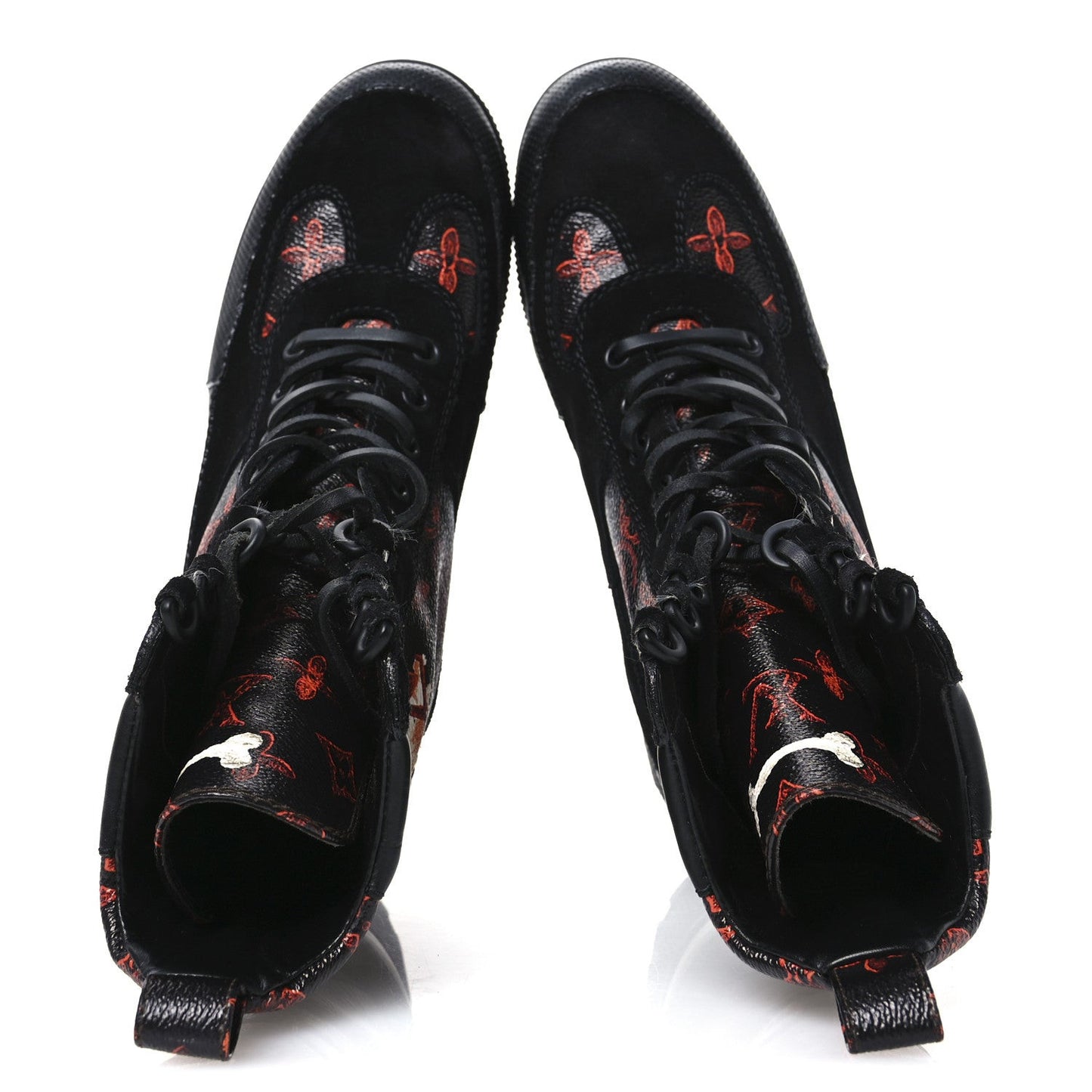 Suede Calfskin Catogram Laureate Platform Desert Boots Black Marron