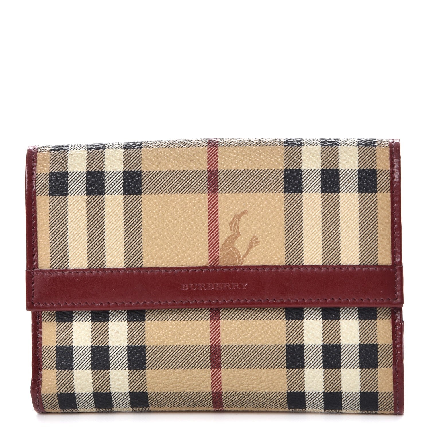 Burberry Haymarket Check Compact Wallet Red 1 of 9