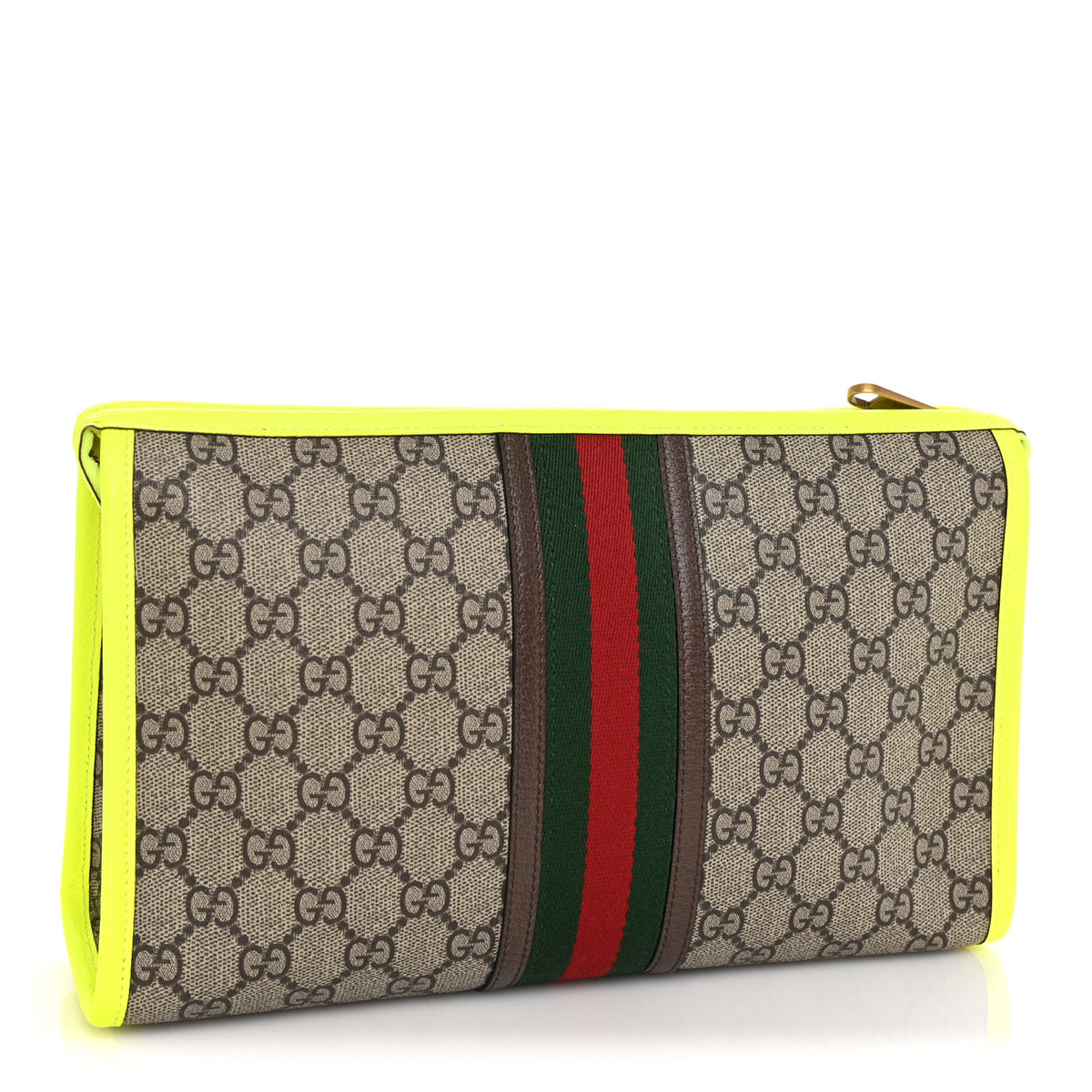 GG Supreme Monogram Web Ophidia Pouch Yellow