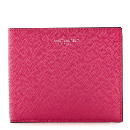 Saint Laurent Grain De Poudre Portefeuille Bi-Fold Wallet Fuchsia 1 of 7
