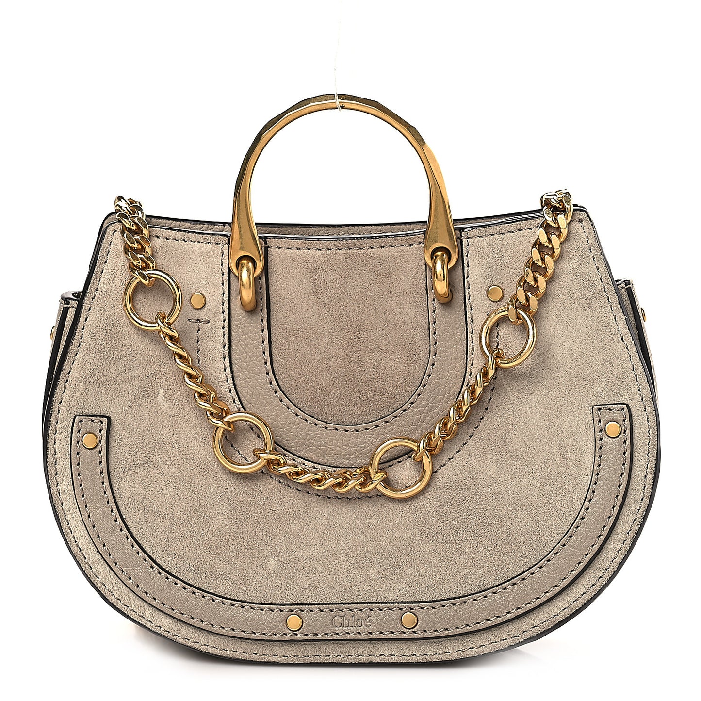 Calfskin Suede Medium Pixie Shoulder Bag Motty Grey