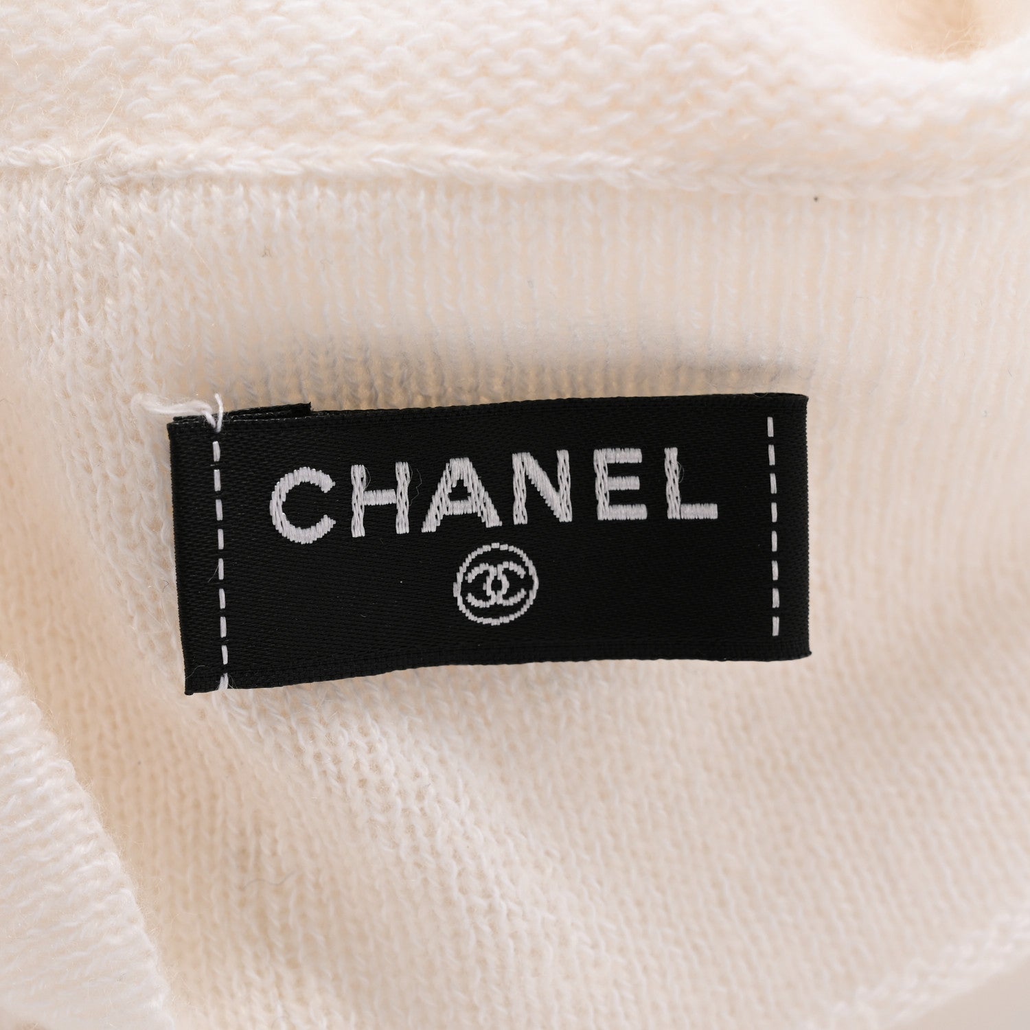 Chanel Cashmere Cotton CC Beanie Hat White 5 of 7