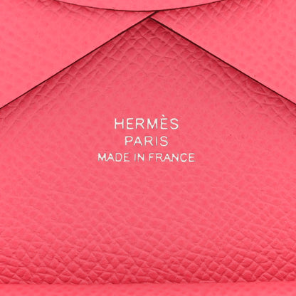 Hermes Epsom Calvi Duo Card Case Rose Azalee 6 of 8
