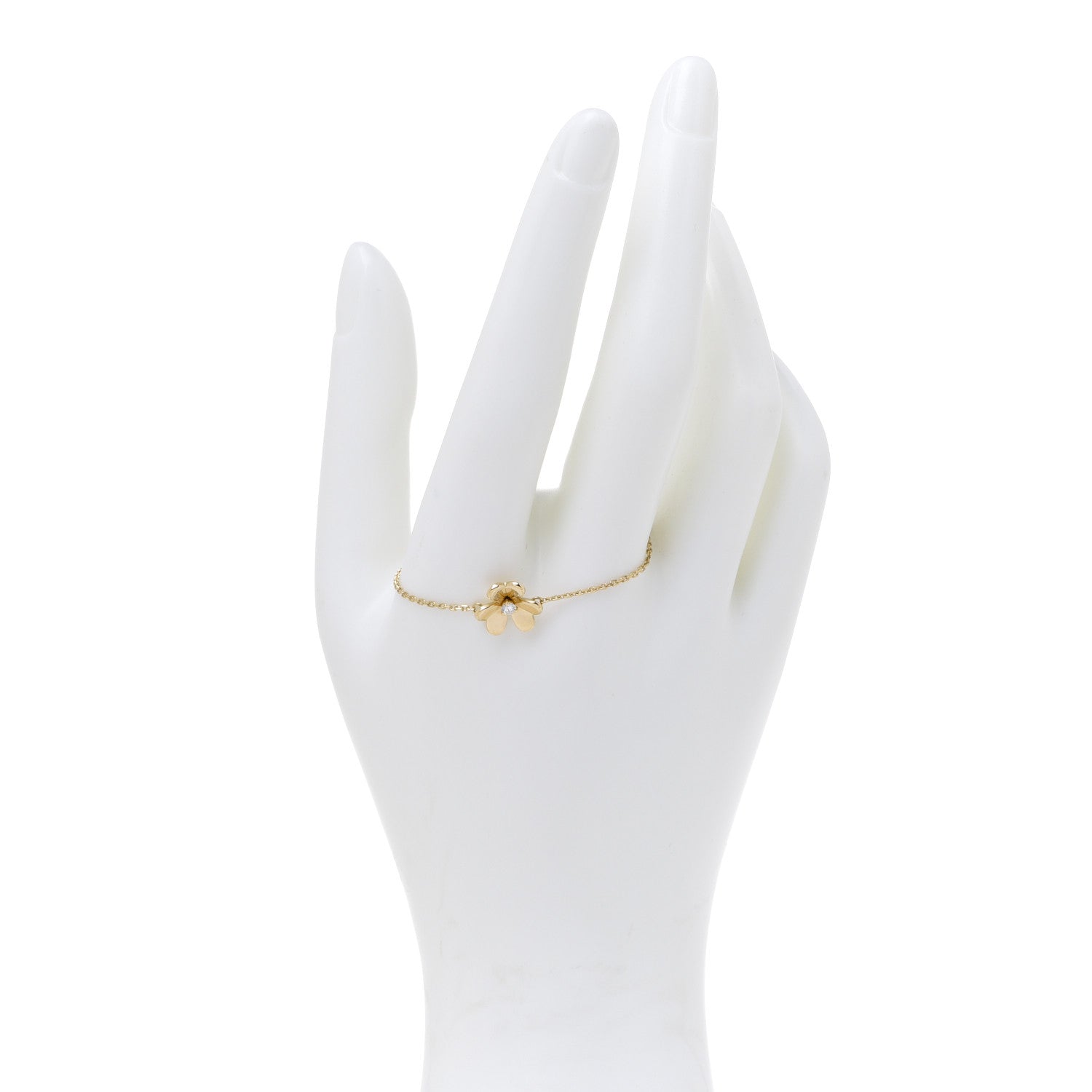 Van Cleef & Arpels 18K Yellow Gold Diamond Mini Frivole Bracelet 2 of 6