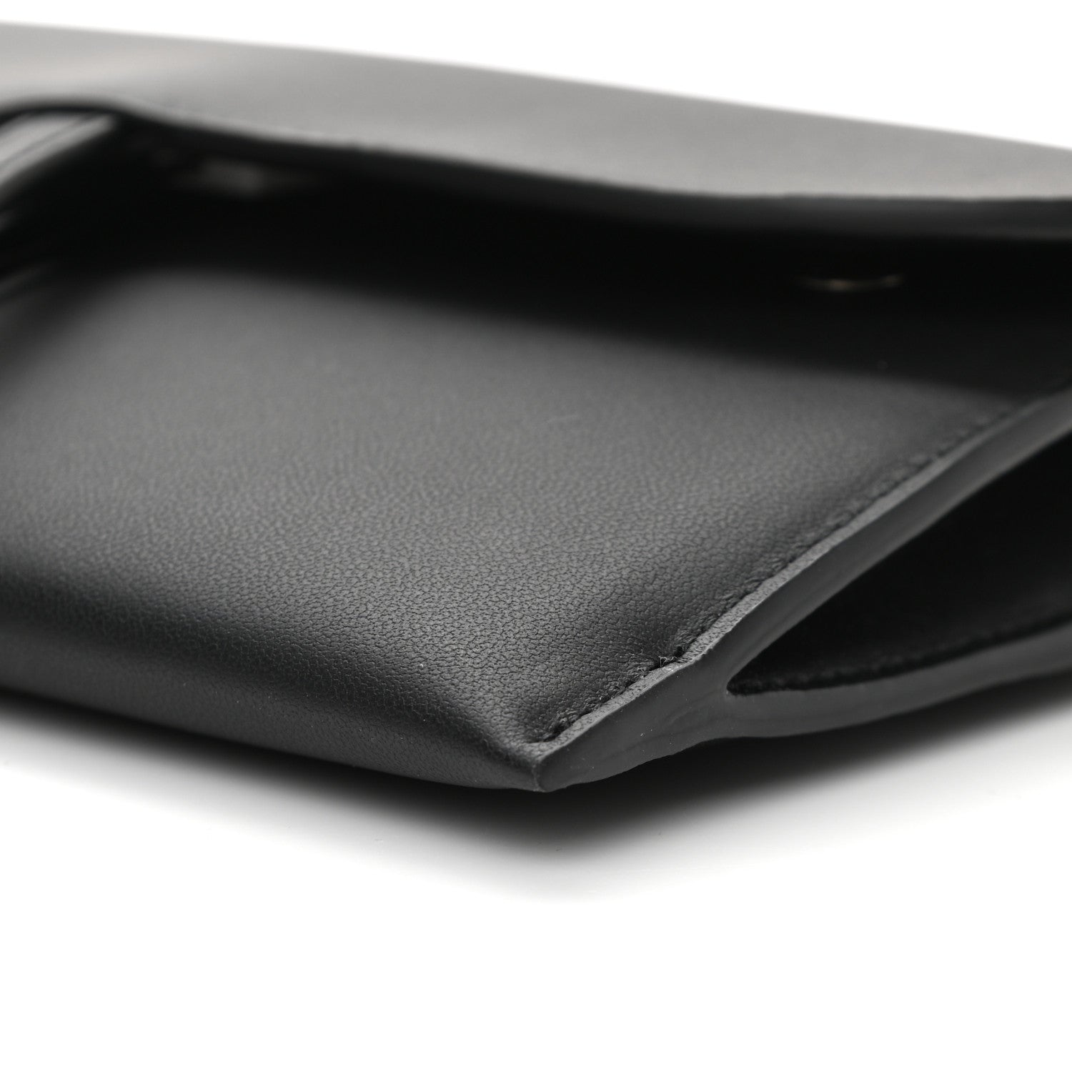 Christian Dior Ultra Matte Calfskin Saddle Chain Wallet Pouch Black 11 of 13