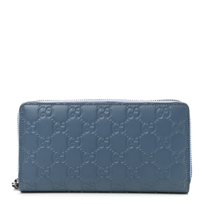 Gucci Guccissima Zip Around Long Wallet Blue 1 of 8