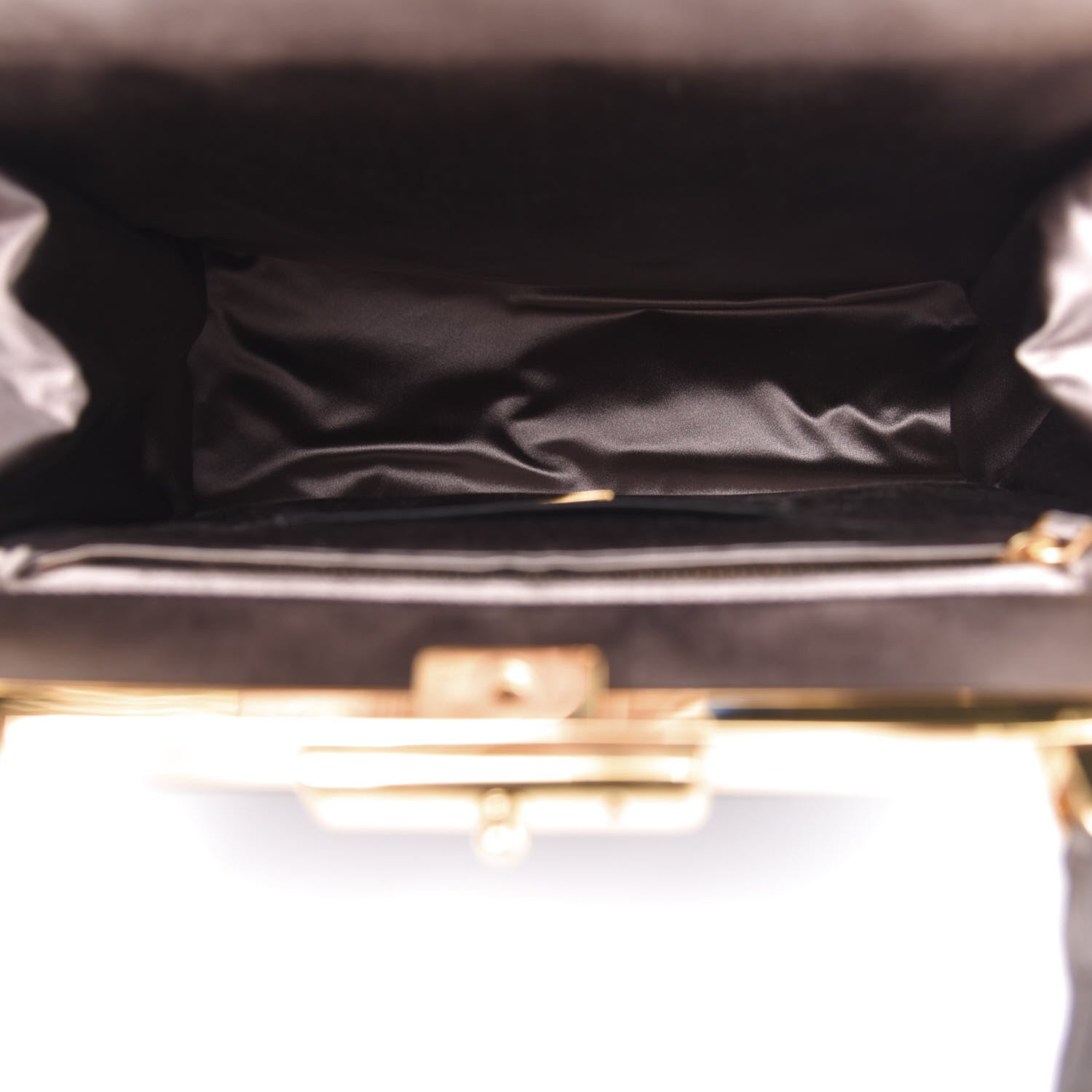 Prada Satin Framed Bag Fumo 5 of 15