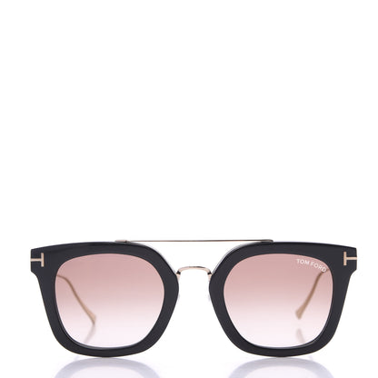 Tom Ford Alex Squared Sunglasses TF541 Shiny Black Gradient Brown 2 of 8