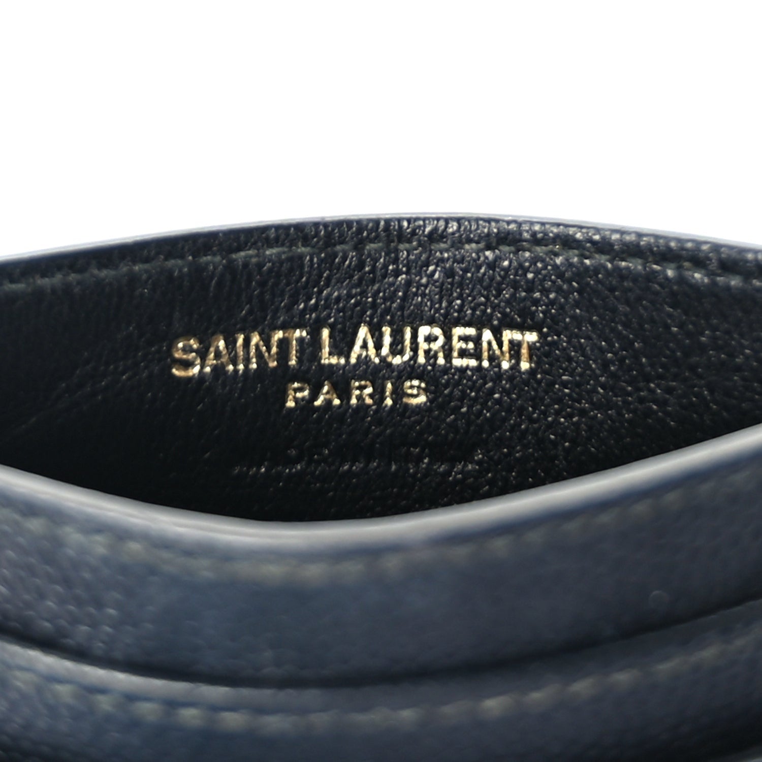 Saint Laurent Grain De Poudre Matelasse Chevron Monogram Credit Card Case  Black 7 of 7