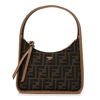 Fendi Fabric Jacquard Vitello Grace FF 1974 Mini Fendessence Shoulder Bag Tobacco Moro Ebano 1 of 8