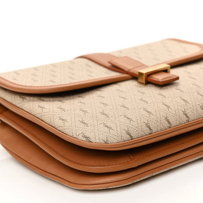 Saint Laurent Canvas All-Over Monogram Small Le Monogramme Satchel Beige Kaki Brown Gold 8 of 11