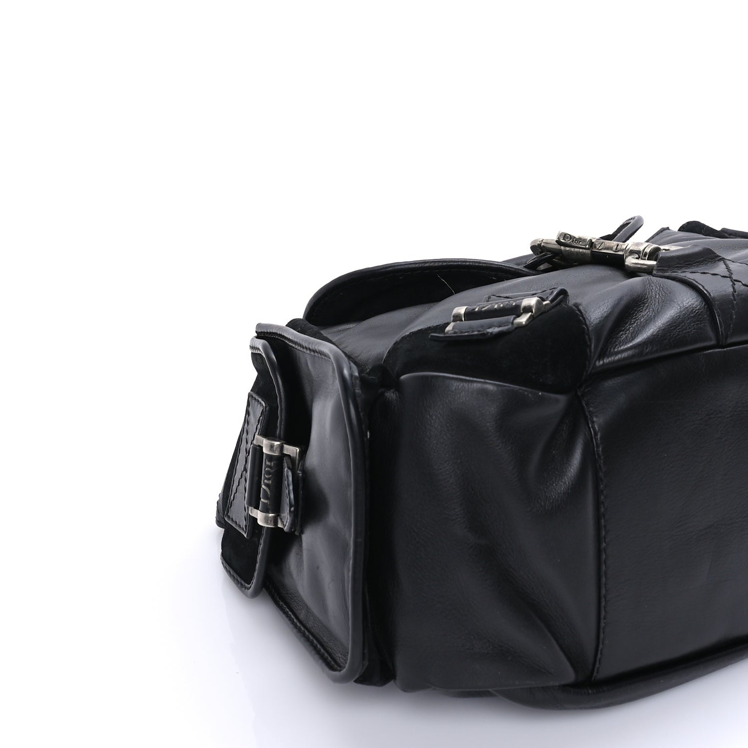 Christian Dior Calfskin Suede Rebelle Hobo Black 7 of 7