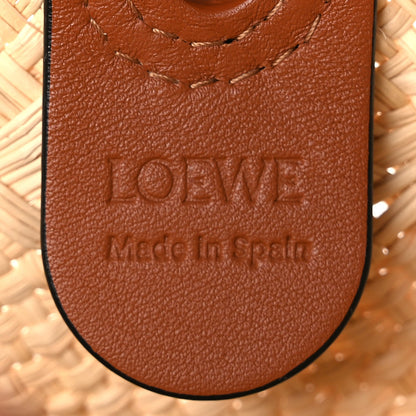 Loewe Calfskin Raffia Paulas Ibiza Medium Anagram Basket Tote Bag Natural Tan 5 of 7