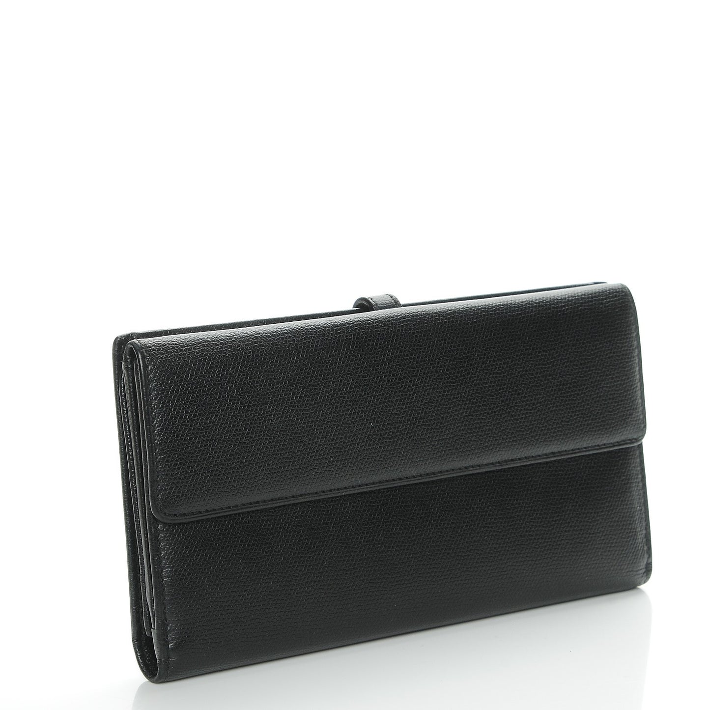 Grained Calfskin CC Button Wallet Black