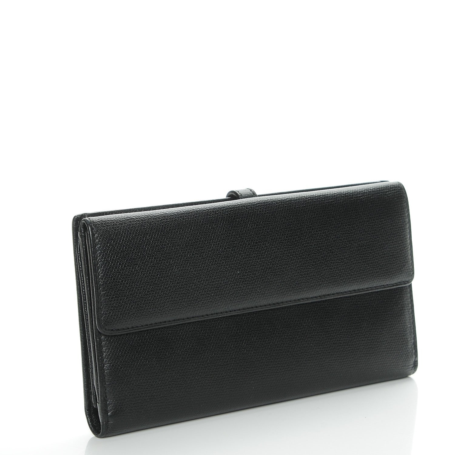Chanel Grained Calfskin CC Button Wallet Black 3 of 9
