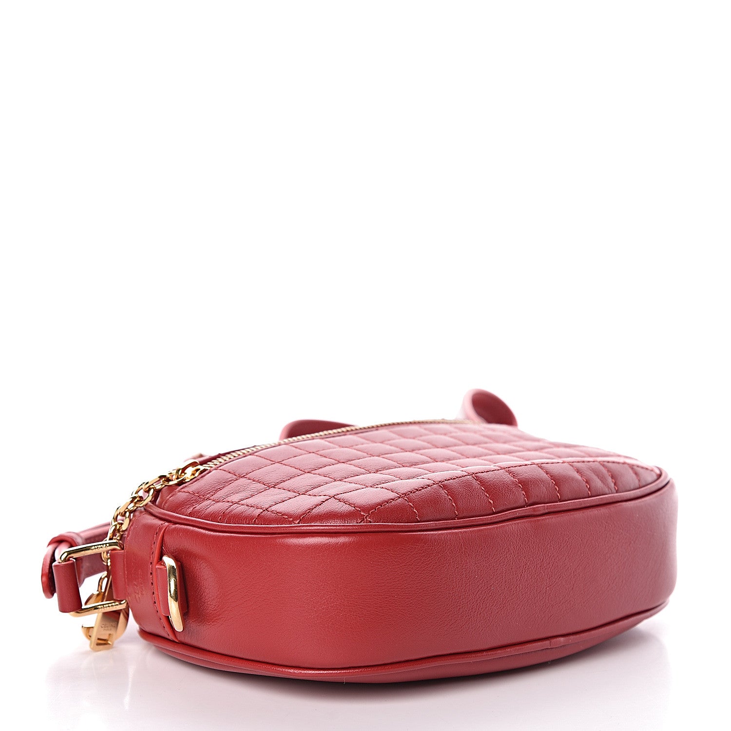 Celine Calfskin Quilted Small C Charm Bag Red 4 of 11