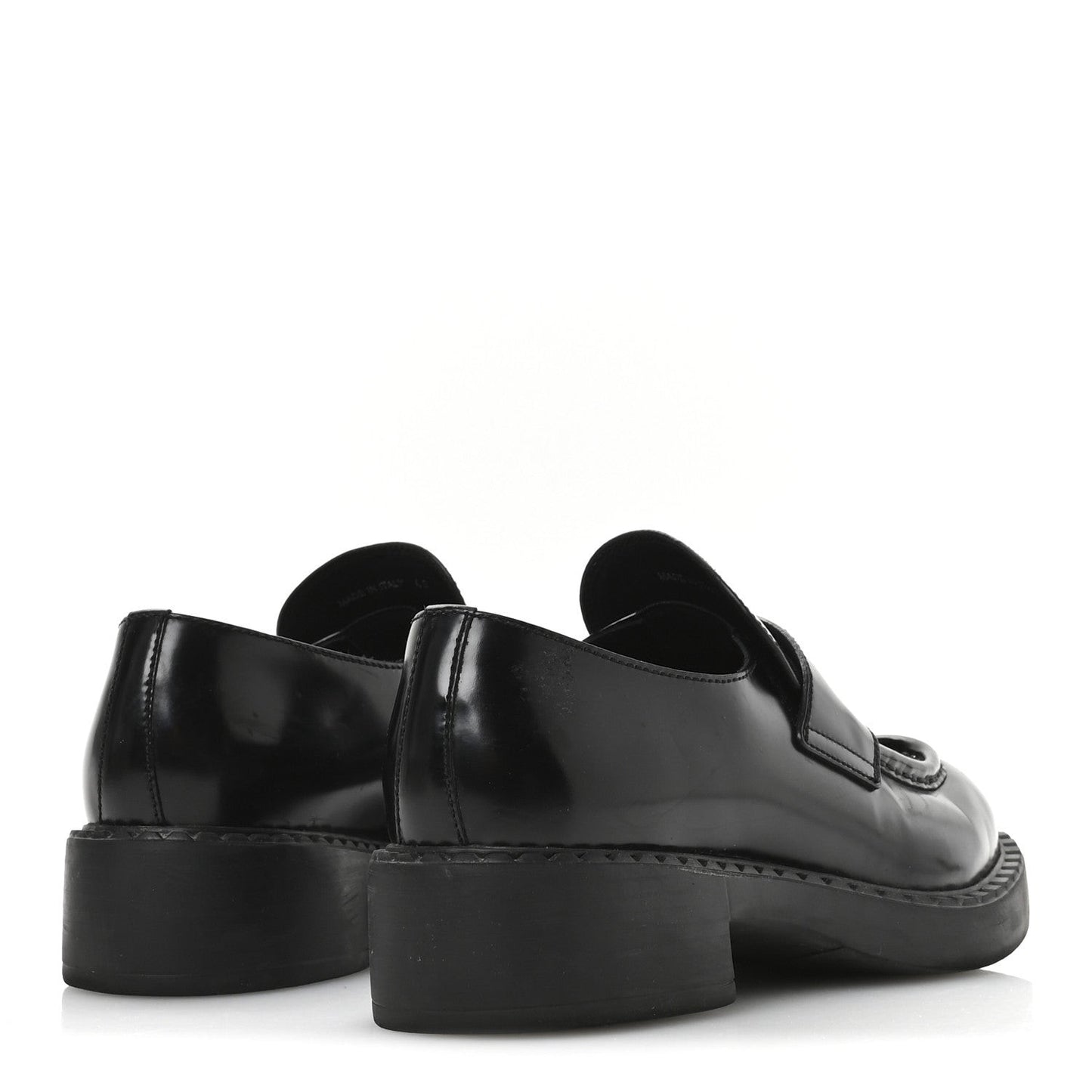Spazzolato Metal Triangle Logo 50mm Loafers 40 Black