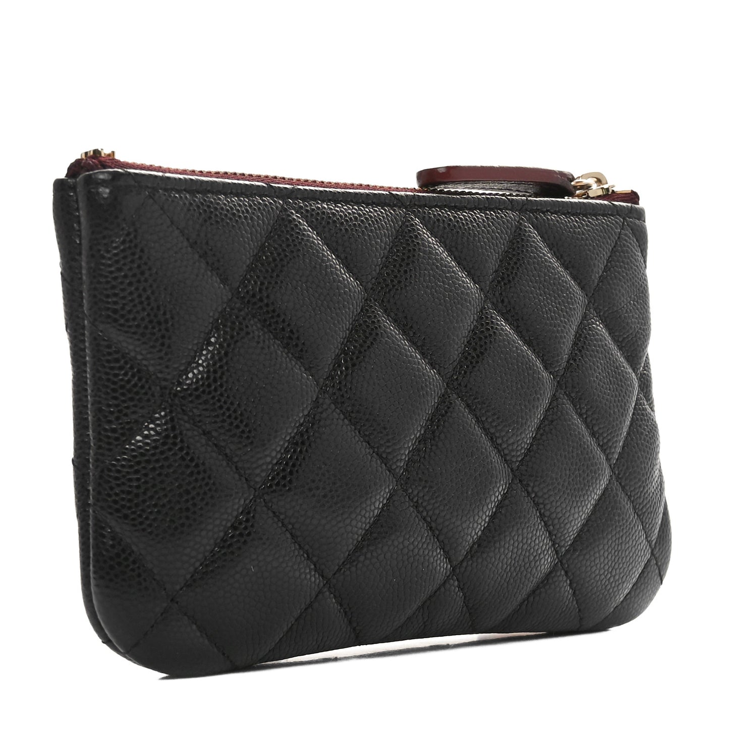 Caviar Quilted Small Cosmetic Case Black