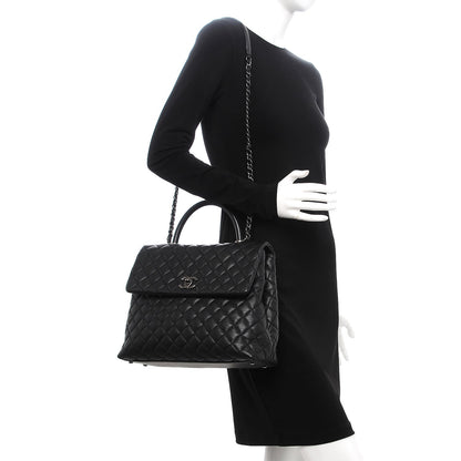 Chanel Caviar Quilted Large Coco Handle Flap Black 2 of 8